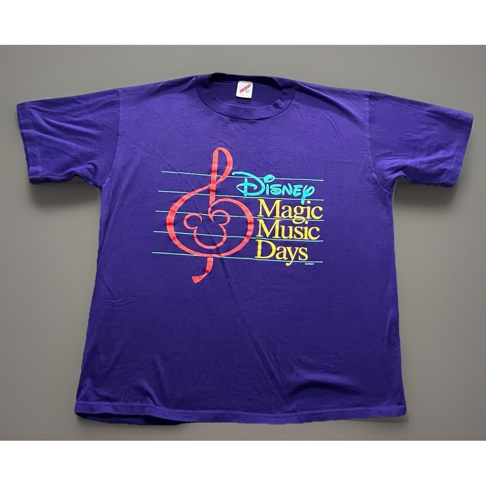 Disney Mens T Shirt XL Purple Magic Music Days Single Stitch Jerzees Tag Rare